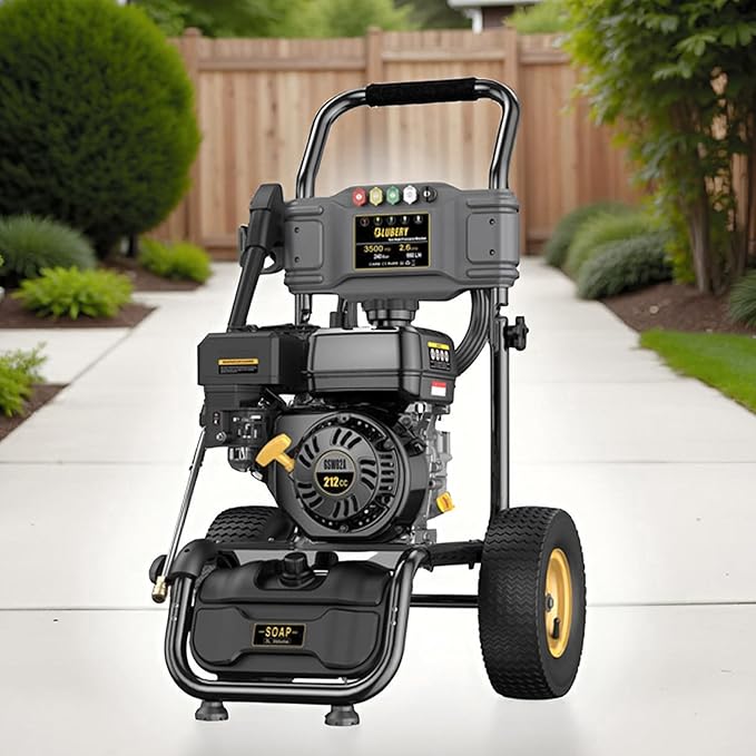 Heavy-Duty Gas Pressure Washer, 3500Psi at 2.6Gpm Power Washer,Portable, 30feet Pressure Hose,Industrial Style,Axial Cam Pump, for Siding, Driveway, House, Car, RV, Paint Preparation etc-VerdiqueGarden