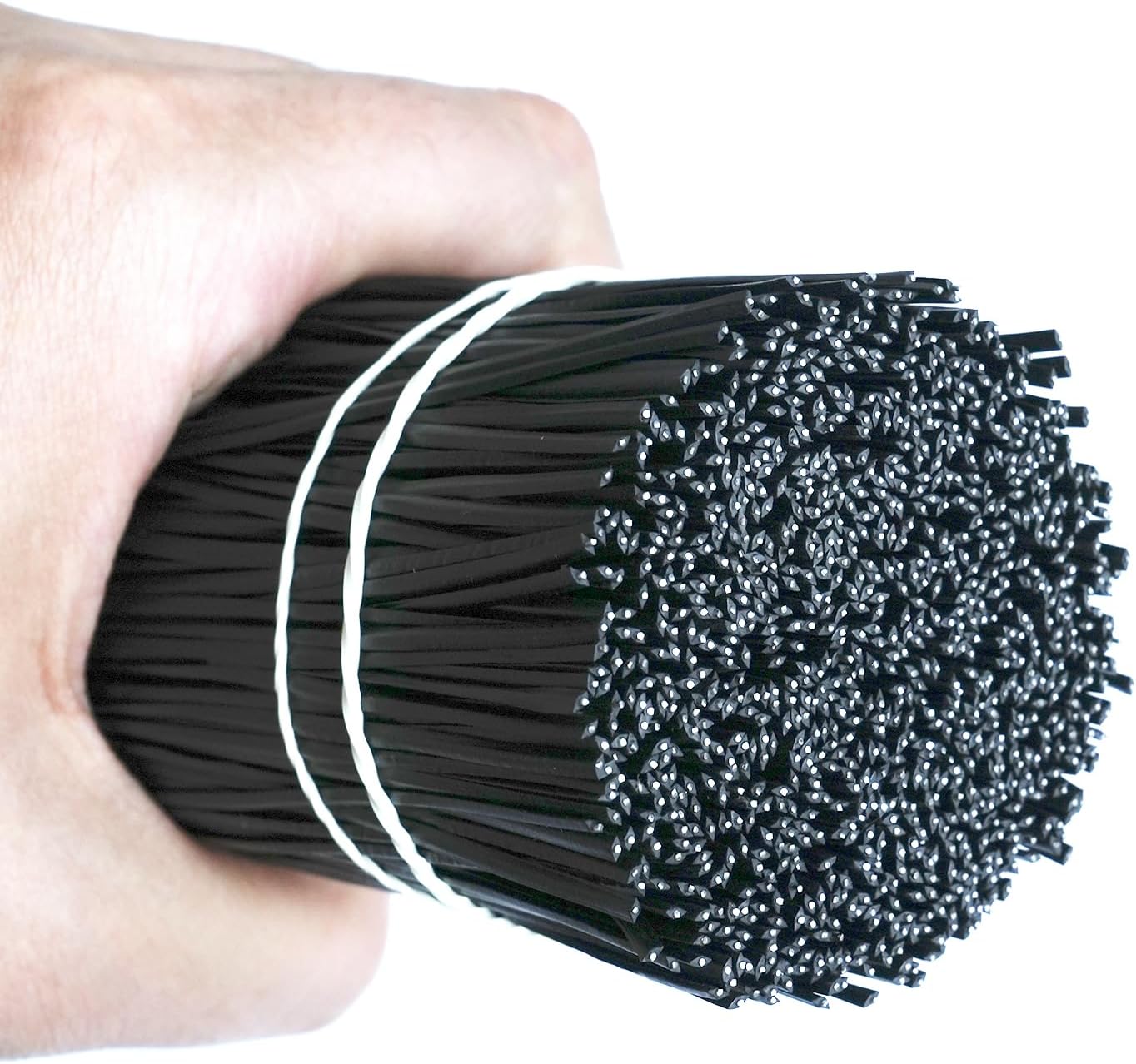 1000 pcs 8 inch Black Cable Twist Ties Plastic Twist Ties with Rugged Metal Innercores Reusable Fastening Cable Cord Wire Ties-VerdiqueGarden
