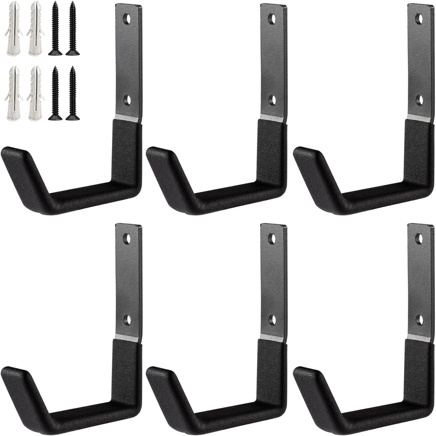 Heavy Duty Wall Mount Hooks - 6 pack, Small, Organizer with U Hooks Hangers For Garden Hose, Tools & More-VerdiqueGarden