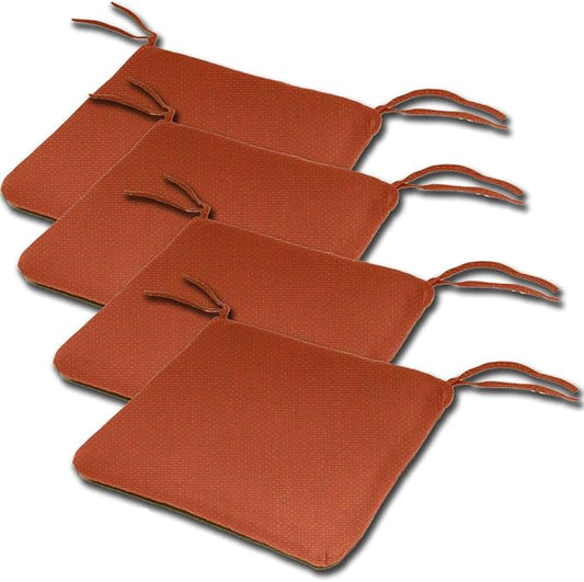 Comfort Classics Set of 4 19W x 17Dx 2H Spun Polyester Outdoor SEAT Cushion in Husk Texture Brick Inc.-VerdiqueGarden