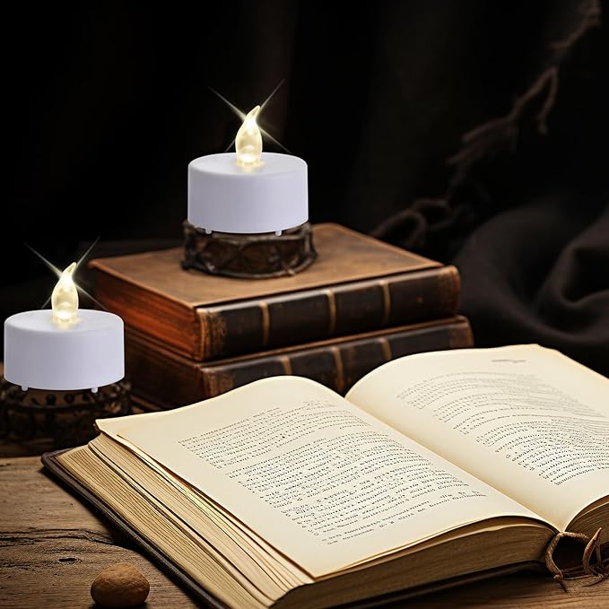 Tea Light Candles with Remote Control,50pack Flickering Flameless LED Candle,Long Lasting 400+Hours,Battery Operated with Timer for Home Decoration Seasonal &Festival Celebration WarmWhite-VerdiqueGarden