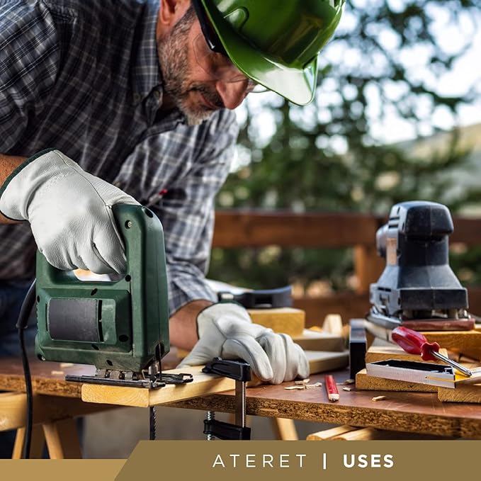 ATERET 36 Pairs X-Large Heavy Duty Durable Cowhide Leather Work Gloves I Driver Gloves for Truck Driving, Warehouse, Gardening, Farming-VerdiqueGarden