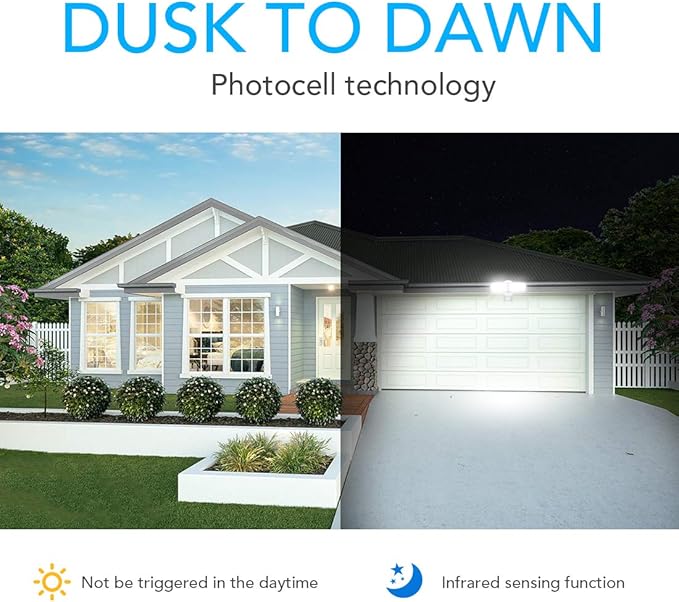 JJC 3700LM 32W LED Security Lights Motion Sensor Flood Light, LED Motion Sensor Outdoor Lights Fixture, Waterproof IP65,5700K Super Bright Motion Detector Lights for Garage, Porch (Not Solar Powered)-VerdiqueGarden