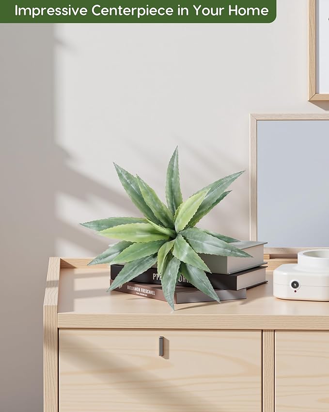 Velener 24 Inch Tall UV Resistant Artificial Agave Plant - Realistic Faux Succulent for Indoor & Outdoor Decor, Perfect for Home, Office, and Housewarming-VerdiqueGarden