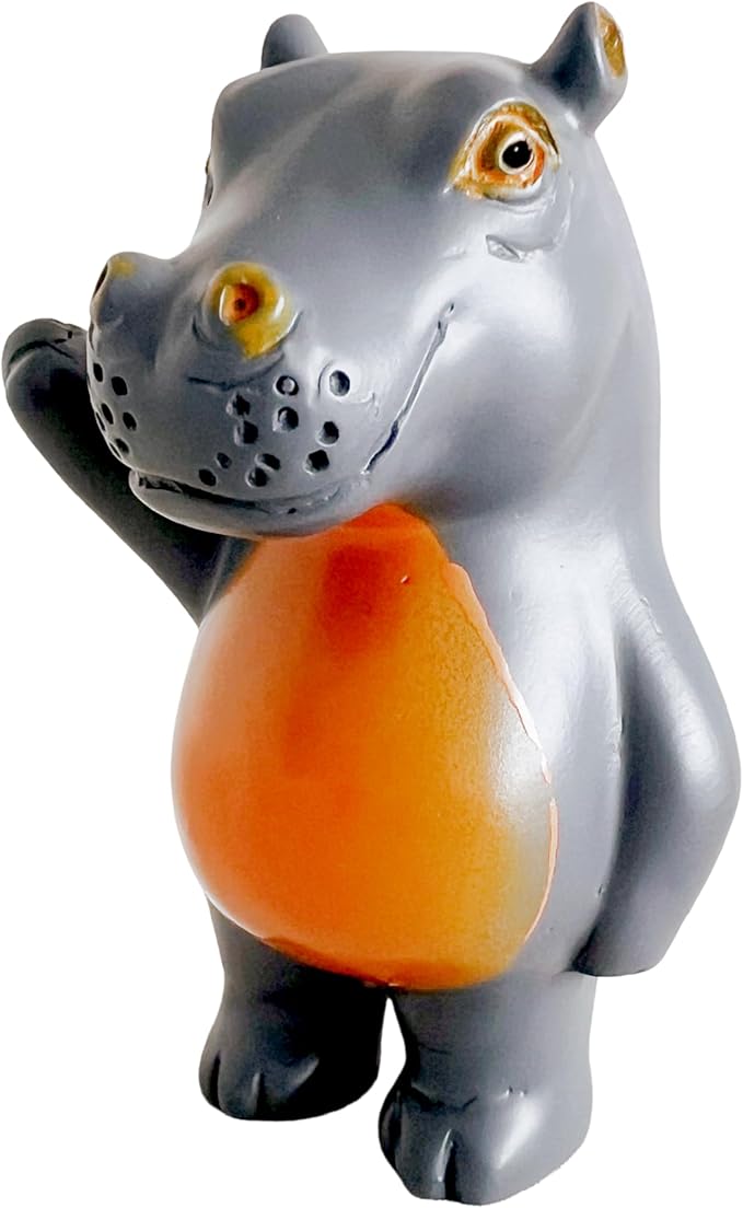 Jxueych Rebellious Hippo Figurine, Miniature Resin Hippo Standing 3.5 Inch, Adorable Mini Hippo - The Cutest Addition to Your Decor!-VerdiqueGarden