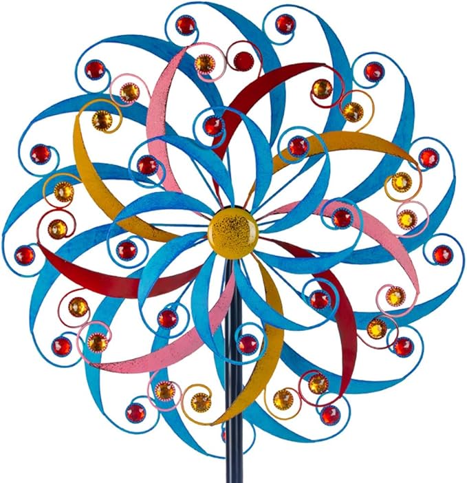 DREAMYSOUL Wind Spinners Outdoor Metal Large, 6.6 FT Extra Large Wind Spinner, Multicolor Windmills, Kinetic Wind Sculptures and Spinners for Yard Garden Outside Patio Lawn Decor-VerdiqueGarden