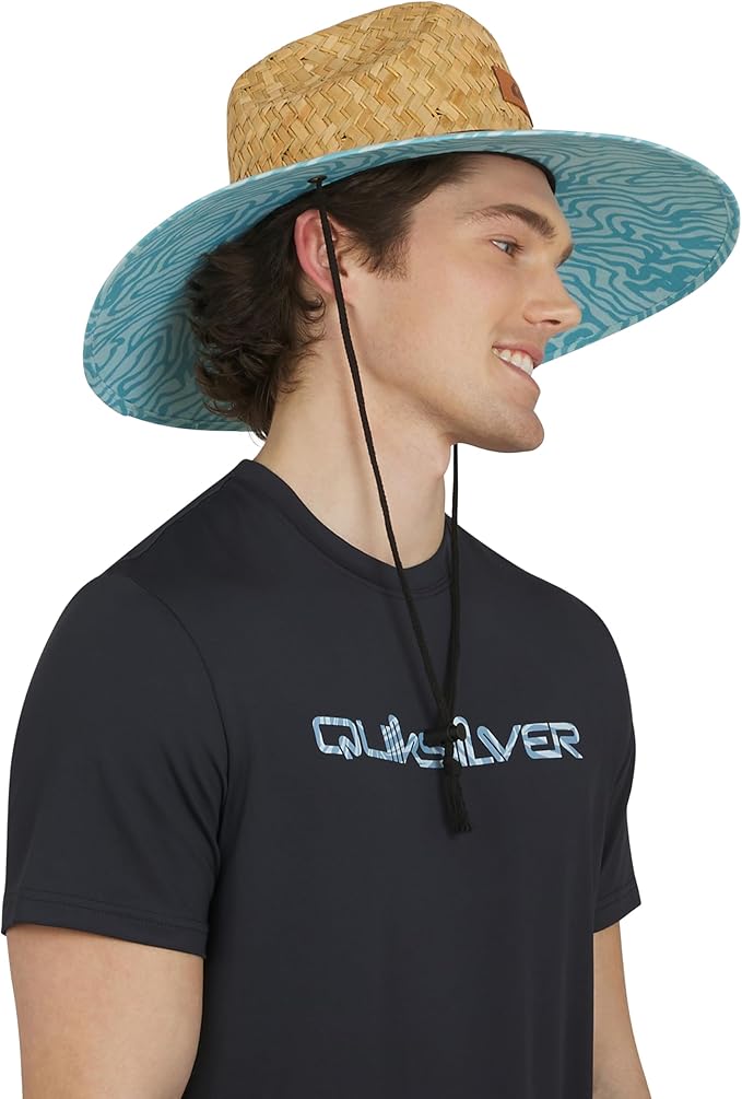 Quiksilver Men's Wide Brim Outdoor Lifeguard Straw Sun Hat-VerdiqueGarden