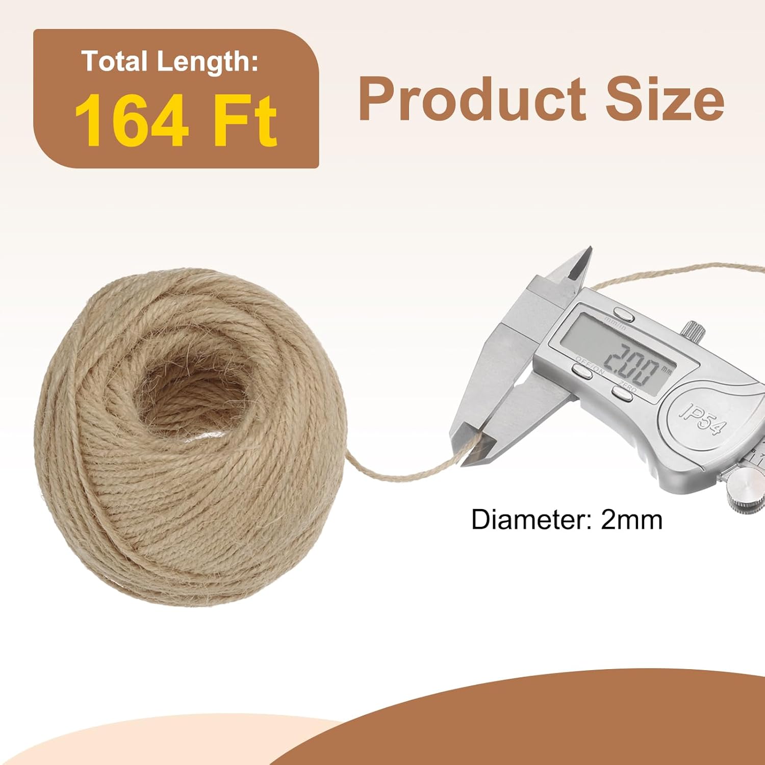 uxcell 164 Feet Natural Jute Twine String,2mm Thin Garden Twine Rope Colored Plant String Cord for DIY Art Crafts Gift Wrapping Decoration Packing Gardening Plant Hanger,Beige-VerdiqueGarden