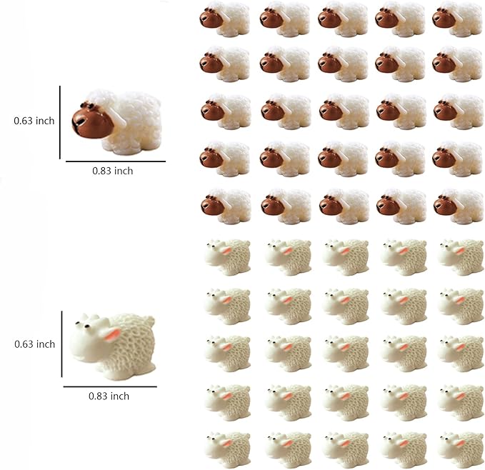 150 Pcs Mini Sheep Figurines Mini Resin Sheep Mini Garden Sheep for Dollhouse Bonsai Micro Landscape Fairy Home Garden Decor DIY Craft-VerdiqueGarden