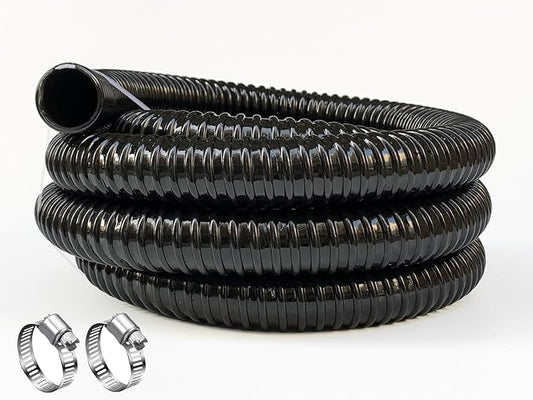 1 1/2 Inch Pond Sump Pump Discharge Hose Corrugated Water Hose Black PVC Strong Flexible Tubing 10Ft-VerdiqueGarden