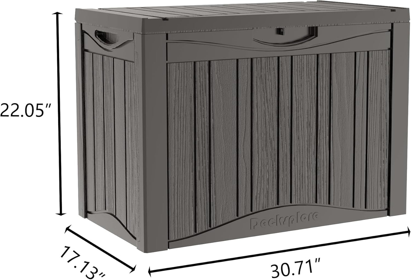 45 Gallon Double-Wall Resin Deck Box - Lockable Waterproof Outdoor Storage Box, 515bs Capacity & Doubles as Seating for Patio Furniture - Garden Tools, Pool Accessories (Brown)-VerdiqueGarden