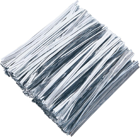 800 PCS 5" Silver Metallic Twist Ties for Bakery Ties, Candy Bags, Coffee Bags,Goodie Bags Ties-VerdiqueGarden