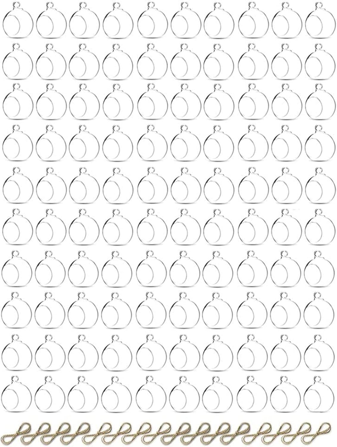 Sziqiqi Hanging Glass Globes Orbs Tea Light Candle Holders fillable with Trinkets for Wedding Ornaments, Wedding Birthday Christmas Party Centerpiece Accessory 2.36inch 100pcs +8 Extra-VerdiqueGarden