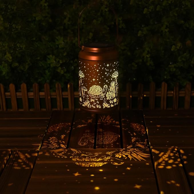 Turtle Solar Lanterns Outdoor Waterproof - Hanging Turtle Solar Lights Garden Decor for Outside, Birthday Gifts for Women, Mom, Mothers Day Gifts, Outdoor Decor for Patio, Yard-VerdiqueGarden