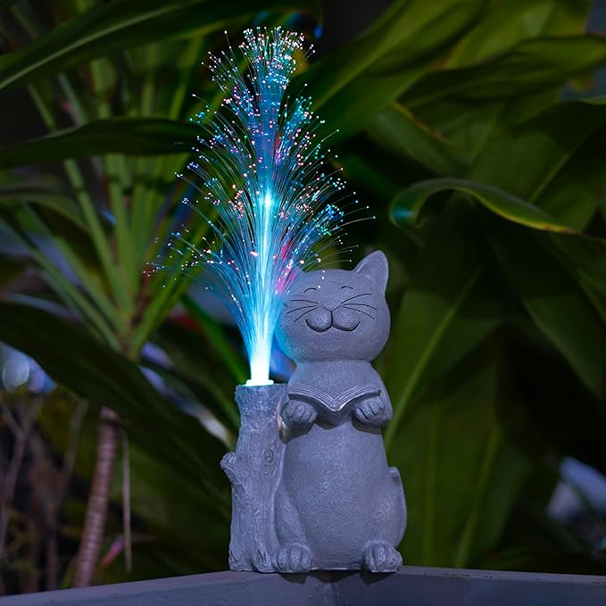 Solar Lights Garden Statue Cat-VerdiqueGarden
