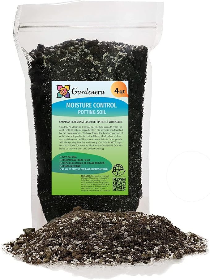 Organic Moisture Control Potting Mix - Absorbs 33% More Water Than Basic Potting Soil - 4 Quart-VerdiqueGarden