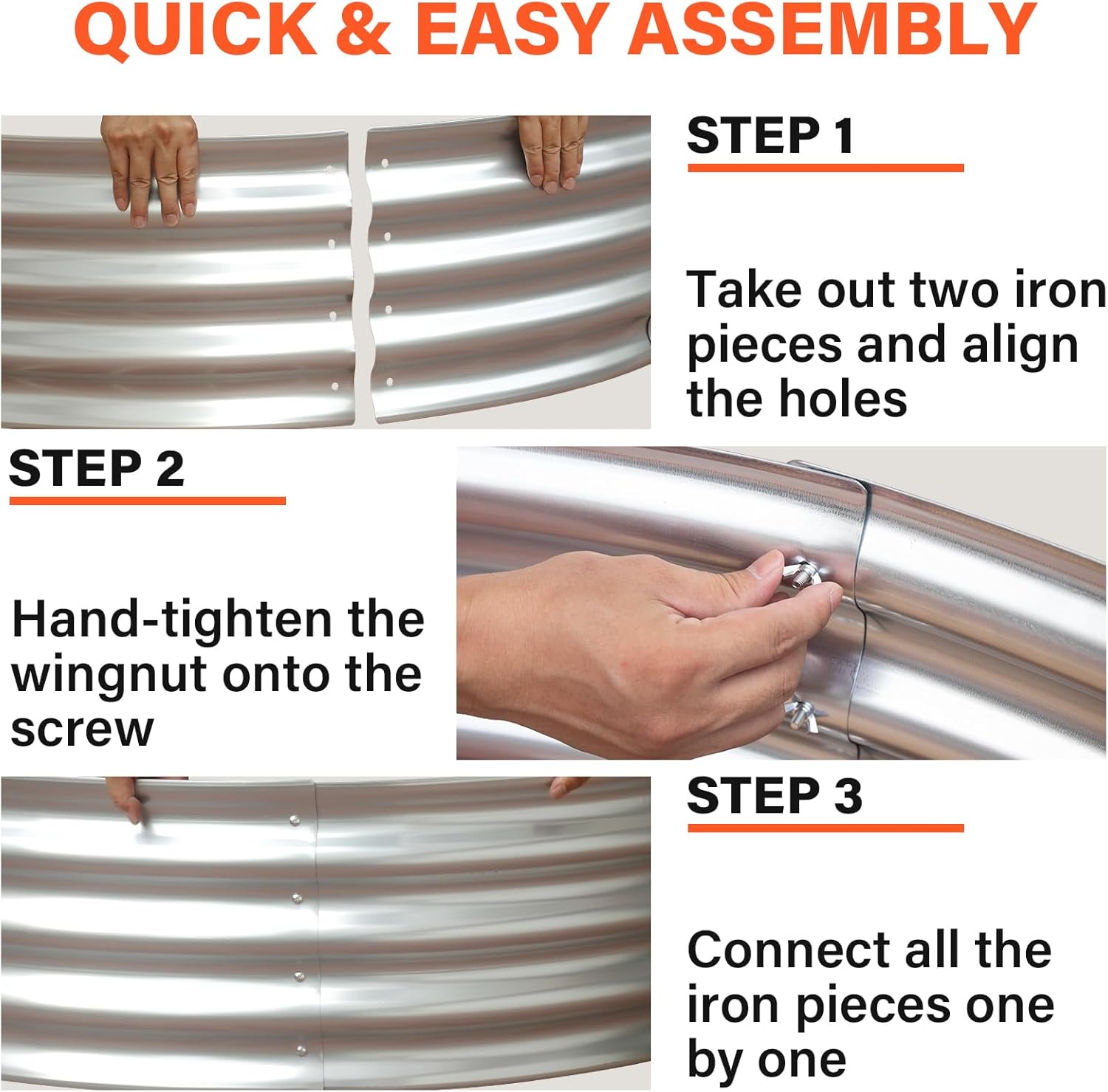 HGD 60 Inch Large Galvanized Steel Metal Fire Pit Ring - 5FT Heavy Duty Fire Rings for Outside Wood Burning - 12" Tall Portable Bonfire Firepit for Backyard, Patio, Camping-VerdiqueGarden