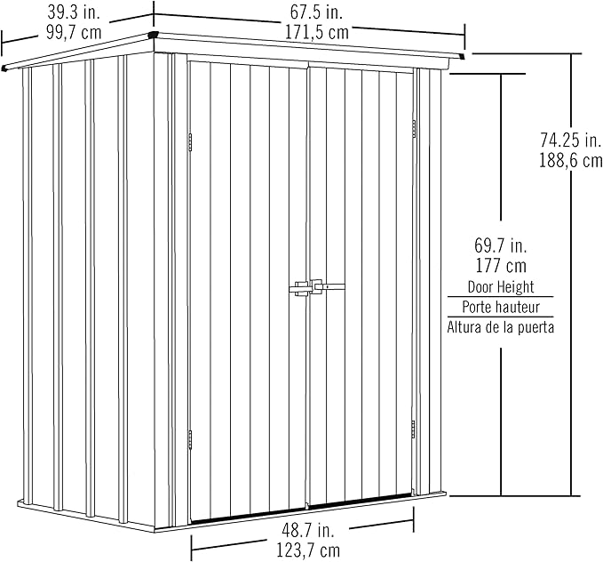 Cover It 5' x 3' Galvanized Steel Outdoor Storage Shed with Pent Roof and Lockable Sliding Doors, Weather-Resistant Steel Storage Shed for Backyards, Tan-VerdiqueGarden