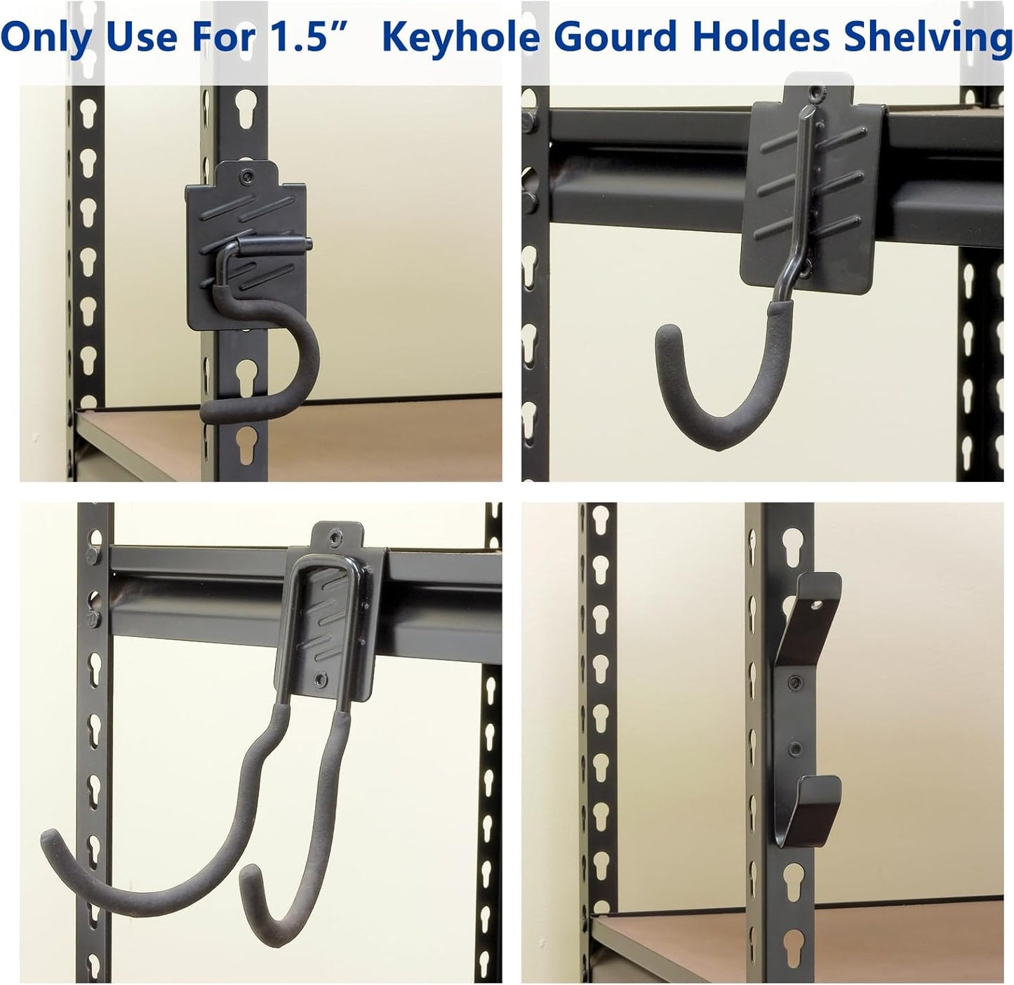 Wallmaster Boltless Shelving Hook Organizer Kit,7 Pcs Adjustable Storage Hanging Accessories for 1.5 inch Keyhole Rack,Garage Heavy Duty Tool Storage System-VerdiqueGarden