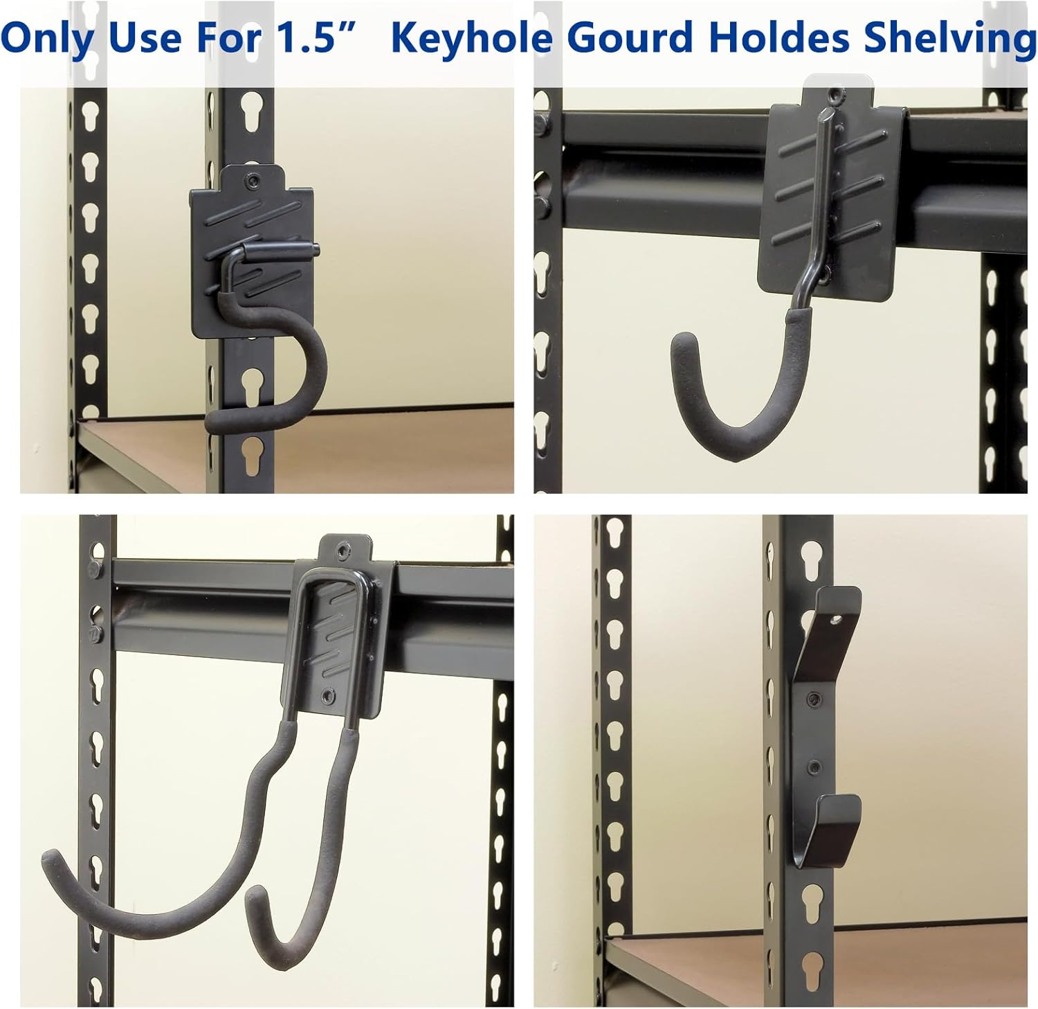 Wallmaster Boltless Shelving Hook Organizer Kit,7 Pcs Adjustable Storage Hanging Accessories for 1.5 inch Keyhole Rack,Garage Heavy Duty Tool Storage System-VerdiqueGarden