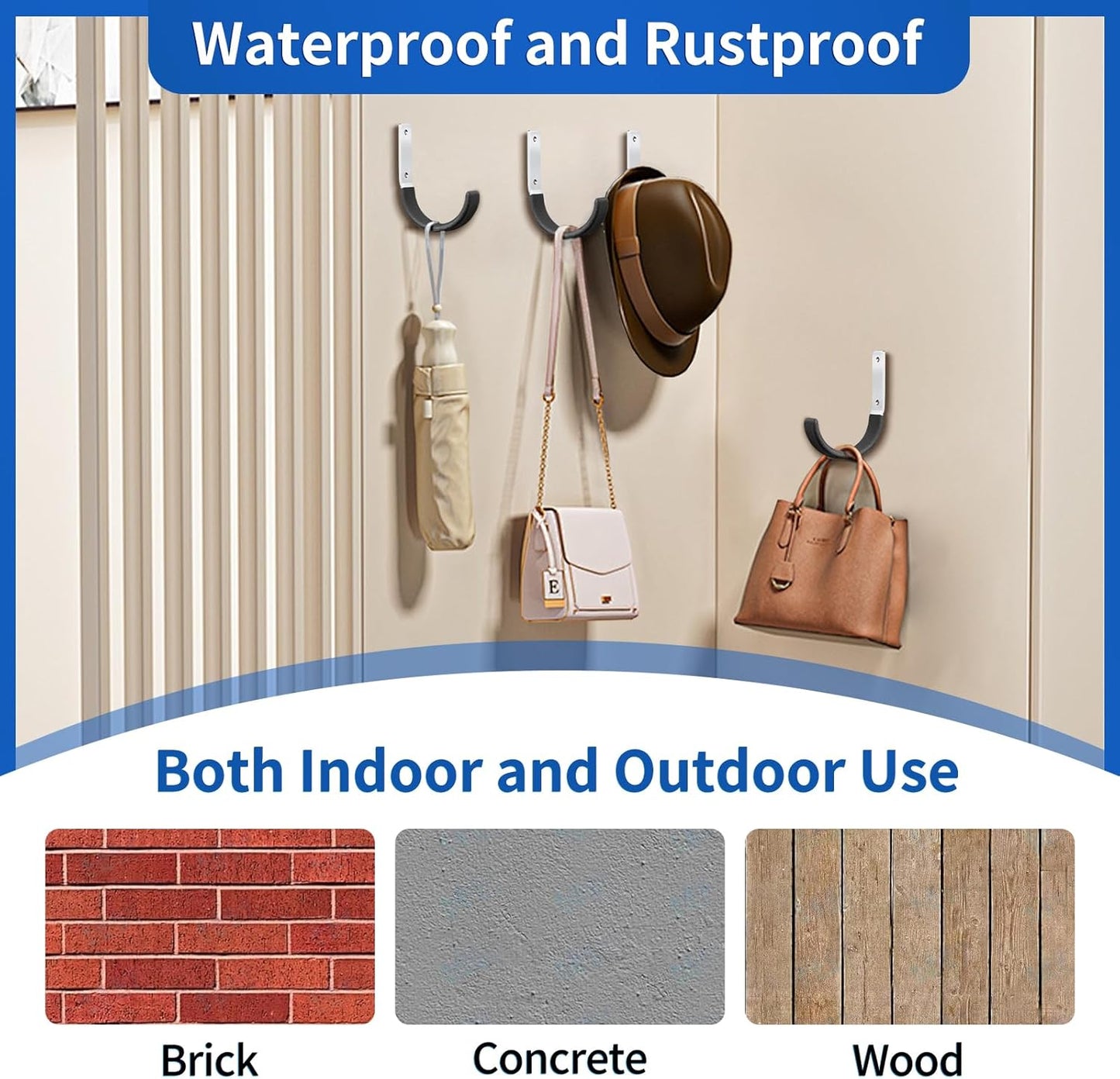 Heavy Duty Steel Garage Hooks,Garage Storage Utility Hooks,Heavy Duty Garage Garden Tool Organizer,Steel Wall Mount Hooks, Garden Hose Hanger, Small U Hooks (Black 2 Pack)-VerdiqueGarden