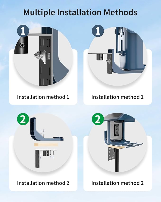 Bird Feeder Pole Stand – 60 Inch Height Feeding Station with 1-Inch Dia Heavy Duty for Hanging Feeders, Bird House Pole Mount Kit for Outdoor, Slip-Fit Connection，Blue-VerdiqueGarden