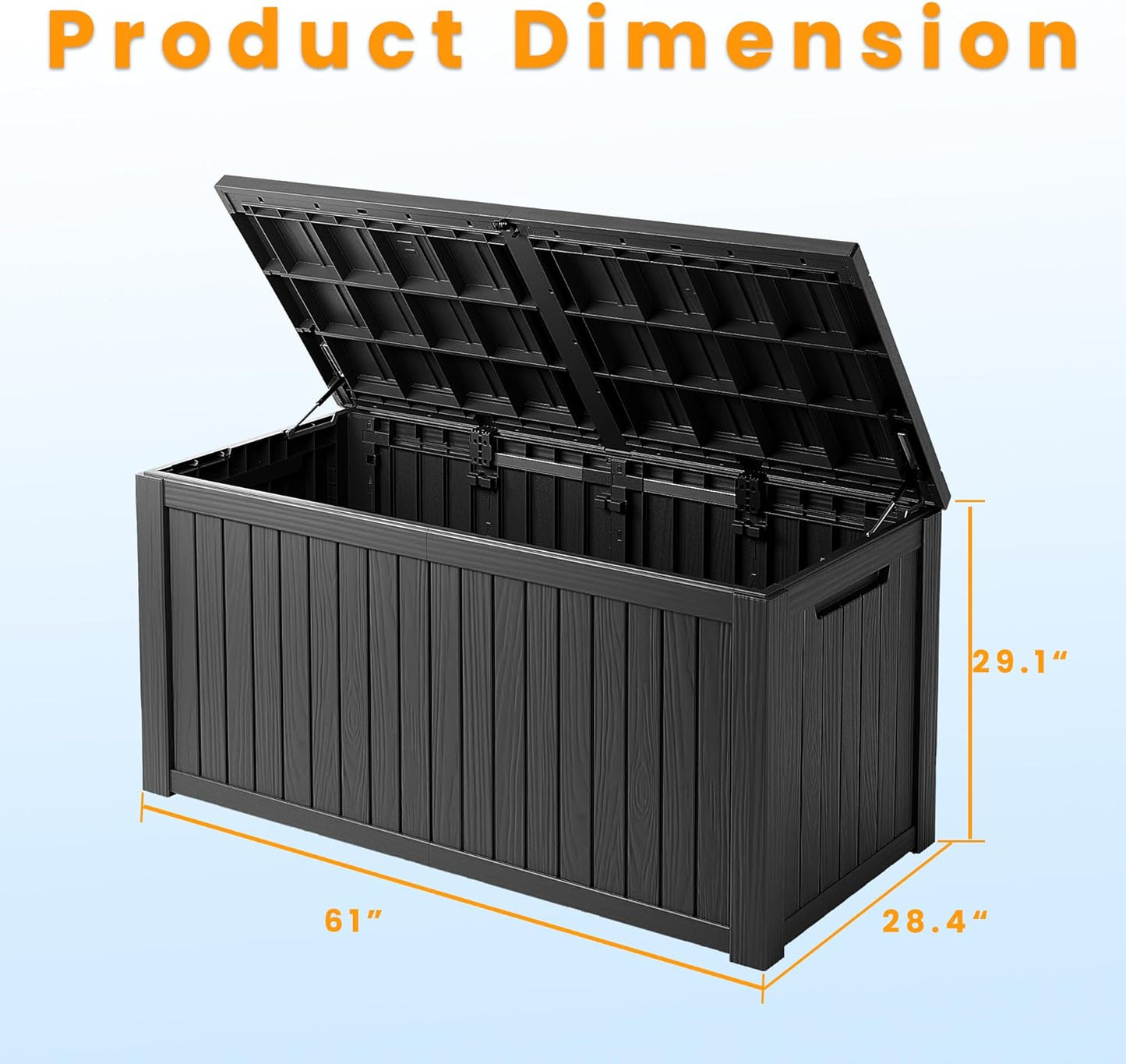180 Gallon Double-Wall Resin Deck Box - Lockable Waterproof Outdoor Storage Box, 1000lbs Capacity & Doubles as Seating for Patio Furniture, Garden Tools, Pool Accessoriess (Black)-VerdiqueGarden