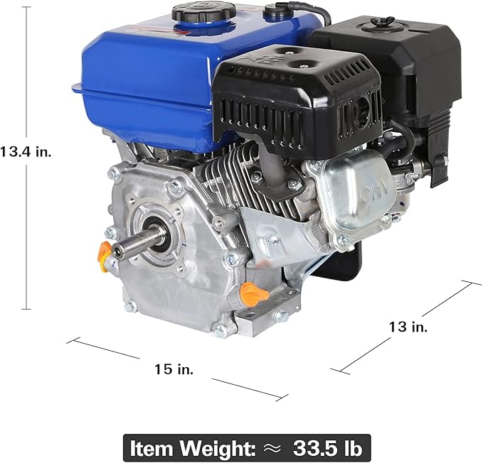 BILT HARD 7HP Gas Engine Horizontal Shaft, 212cc 4 Stroke OHV Industrial Grade Replacement Gas Motor, Shaft 3/4" (19mm) Diameter, 2-3/8" Long, 3/16" Keyway-VerdiqueGarden