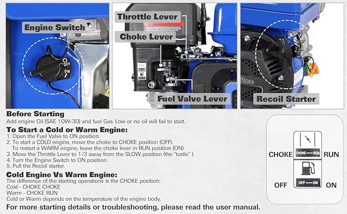 BILT HARD 7HP Gas Engine Horizontal Shaft, 212cc 4 Stroke OHV Industrial Grade Replacement Gas Motor, Shaft 3/4" (19mm) Diameter, 2-3/8" Long, 3/16" Keyway-VerdiqueGarden
