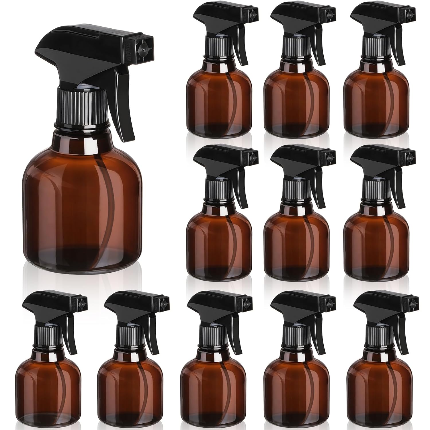 Jinei 24 Pcs 8 oz Empty Plastic Spray Bottle with Trigger Sprayers Pet Adjustable Head from Fine to Stream Refillable for Hair Plants Cooking Pets, No Leakage(Black)-VerdiqueGarden