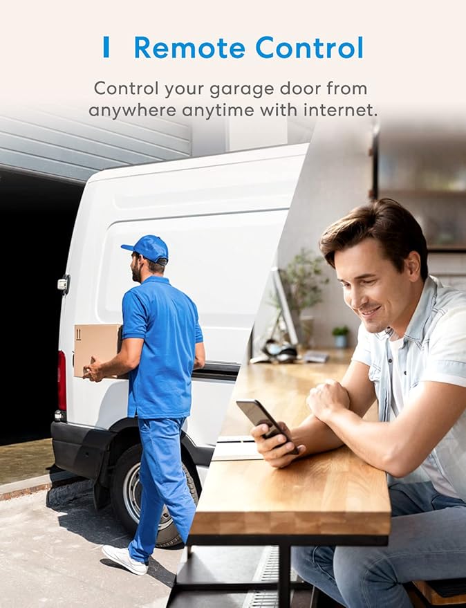 meross Smart Garage Door Opener Remote, APP Control, Compatible with Alexa and SmartThings, Multiple Notification Modes, No Hub Needed-VerdiqueGarden
