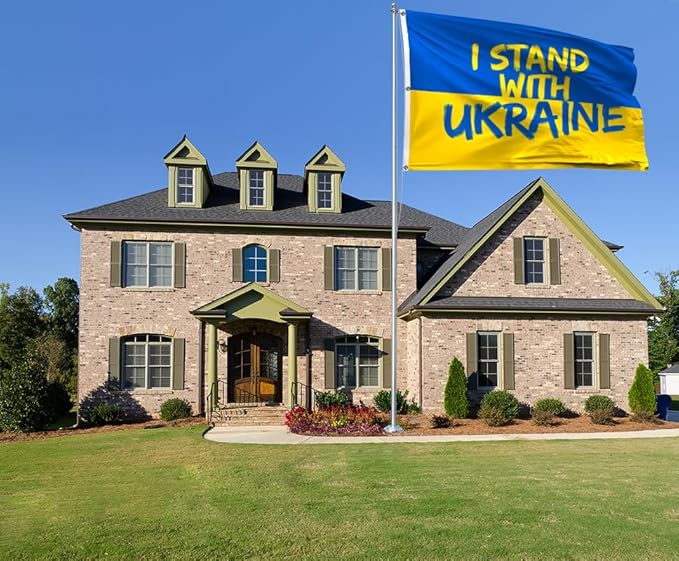 I Stand with Ukraine Flag Extra Large Flag 6x10FT Giant Ukrainian National Polyester Banner With 3 Grommets Fade Resistant Vivid Color For Patriotic Festival Events Party Decoration-VerdiqueGarden