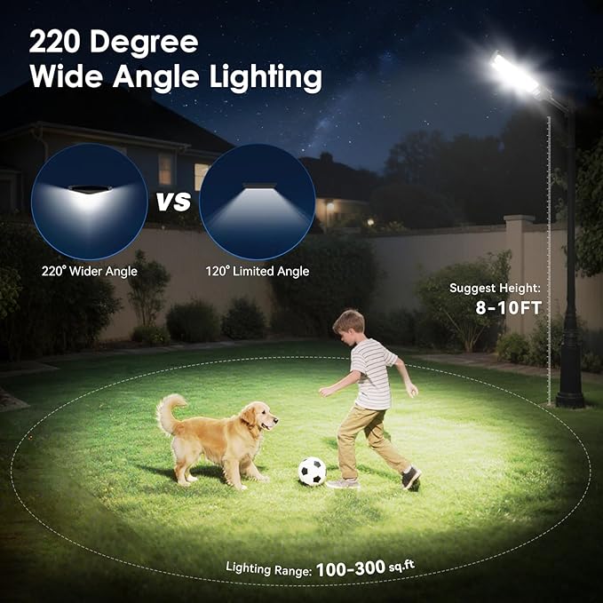 Solar Lights Outdoor Waterproof, 6500K 13000LM LED Dusk to Dawn Solar Street Light, Solar-Powered Flood Lights with Motion Sensor and Remote Control, Solares Parking Lot Light for Yard Walkway, 6-Pack-VerdiqueGarden