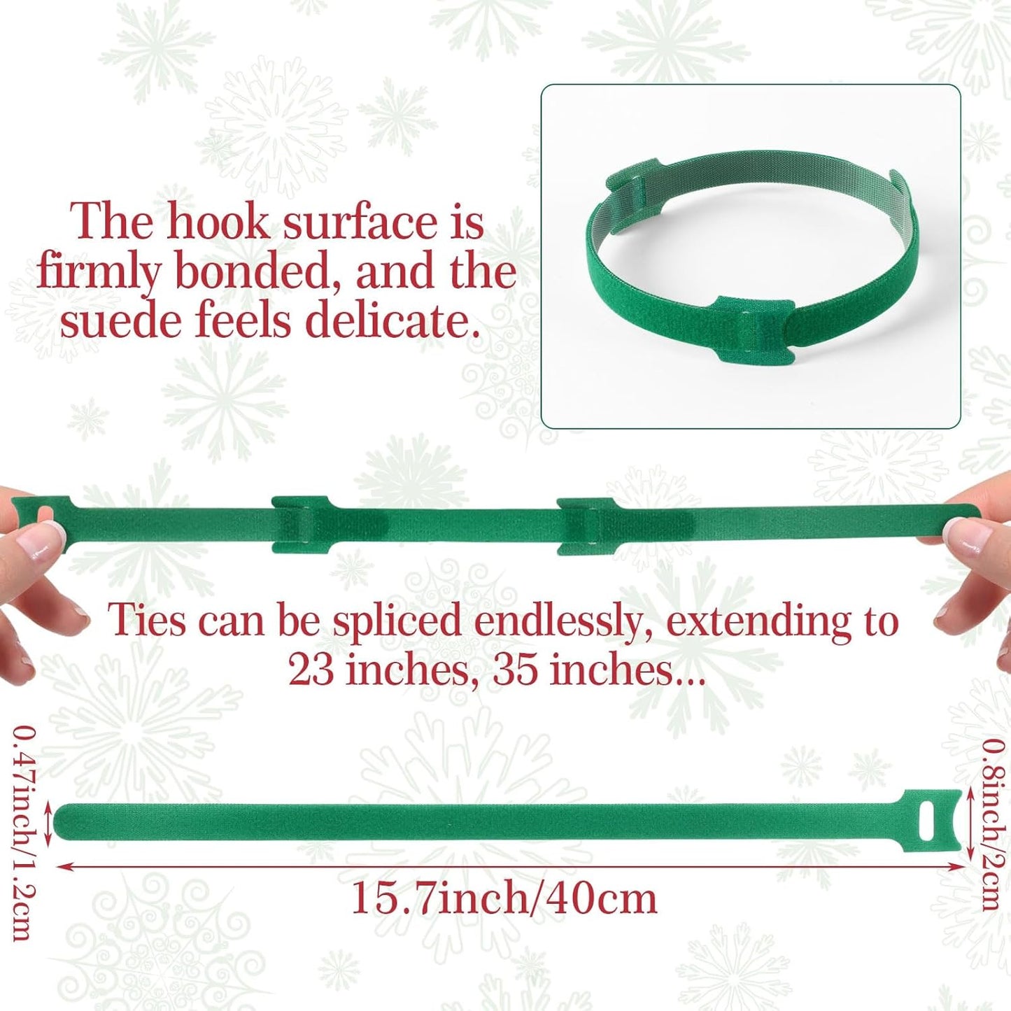 100 Pcs Christmas Garland Ties 15.75Inch Adjustable Holiday Garland Twist Ties for Holiday Halloween Tree Wreath Party Yard Wall Doorway Reusable Nylon Garden Cable Straps Decoration(Green)-VerdiqueGarden