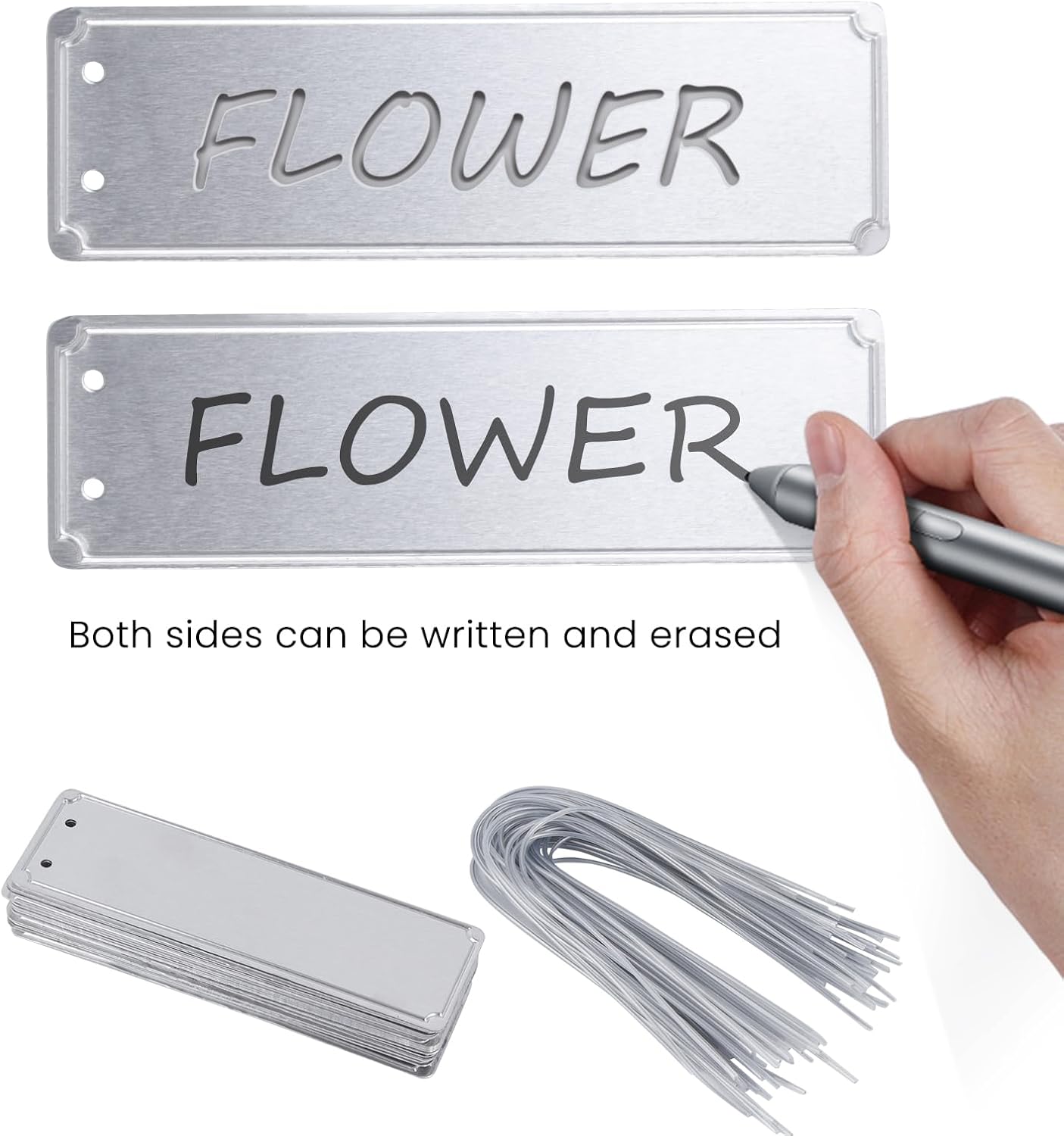 Metal Plant Labels, Aluminum Plant Tags, Aluminum Plant Label for Seedlings Garden Tree, Double Sided Write on Labels for Outdoor, Waterproof Metal Tags（50 Pcs）-VerdiqueGarden