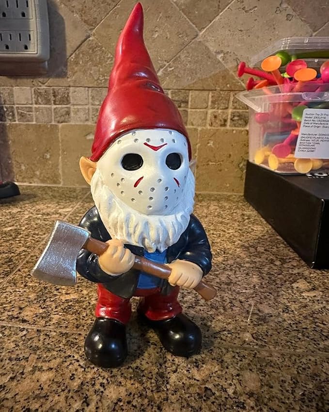 Garden Gnomes Halloween Decorations Gift Christmas Gnome Home Decor Gnome Statue Holding Axe-VerdiqueGarden