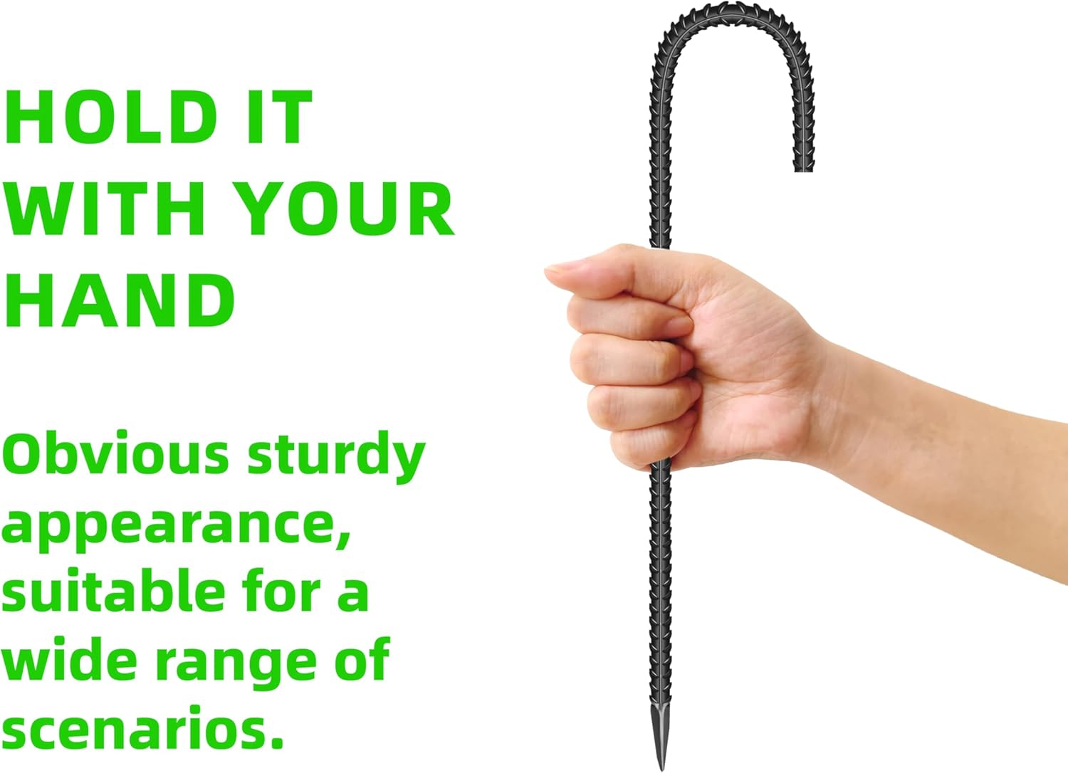 18 Pieces 12-Inch Garden Ground Stakes Galvanized Steel J Shape Hook Rebar Stake - Heavy Duty Anchors for Tents, Position Kits,Fences, and Trampolines-VerdiqueGarden