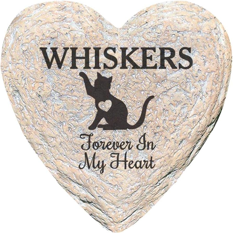 GiftsForYouNow Engraved Assorted Animals with Heart Memorial Heart Garden Stone, Cat My-VerdiqueGarden