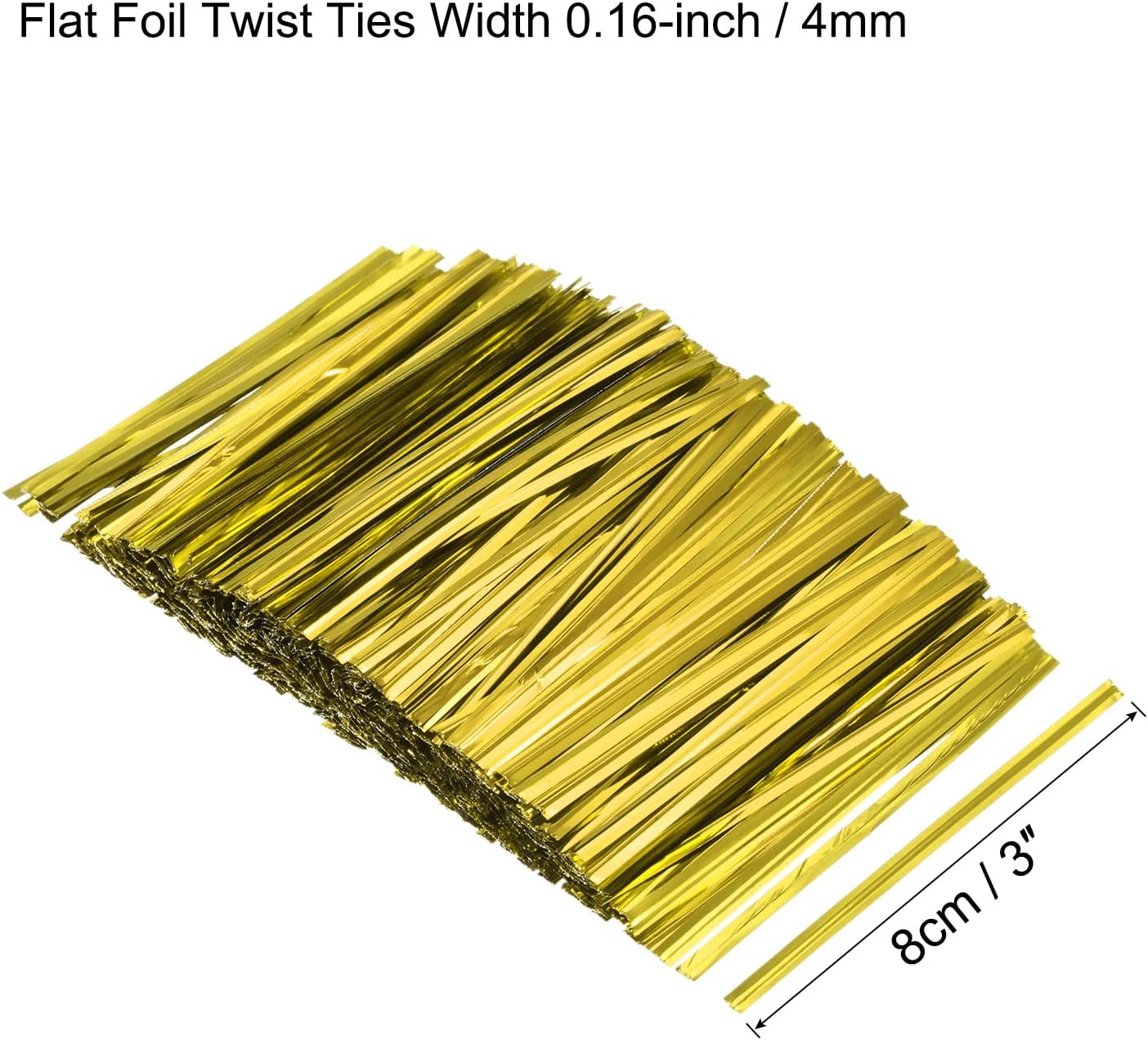 MECCANIXITY Foil Twist Ties 3" 8cm Metallic Plastic Closure Tie for Tying Bread, Candy, Cookies, Gift Bags Arts Crafts Ties Gold Tone Pack of 750-VerdiqueGarden