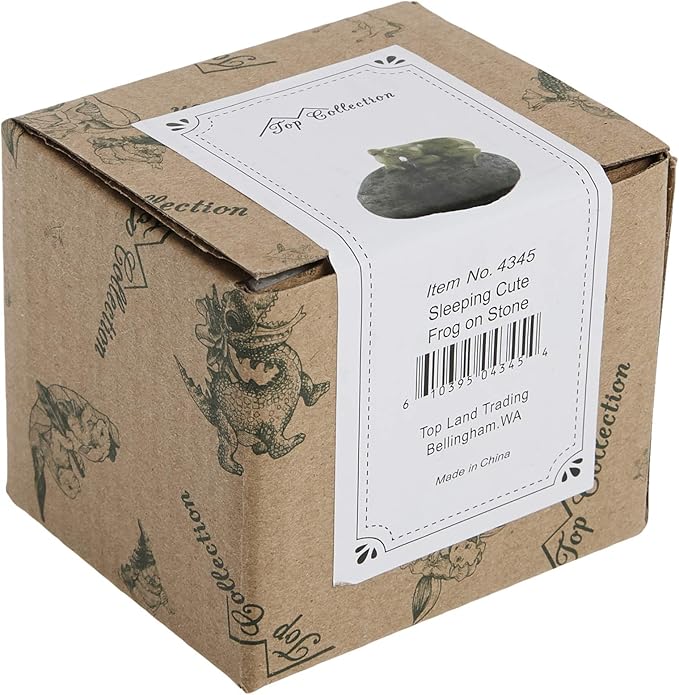 Top Collection Miniature Fairy Garden and Terrarium Statue, Sleeping Cute Frog on Stone-VerdiqueGarden