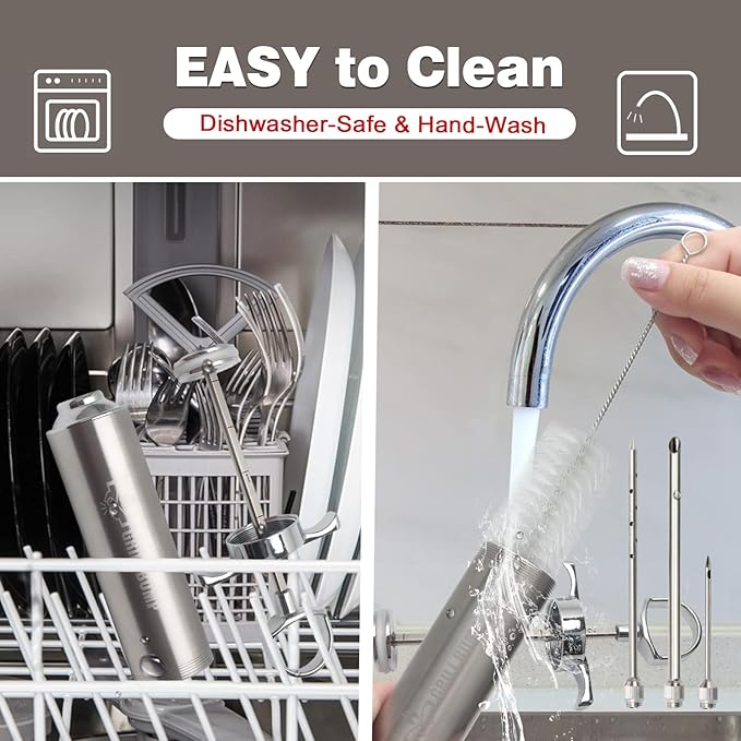 Meat Injector Syringe Kit with 3 Professional Marinade Injector Needles for BBQ Grill Smoker, Turkey and Brisket; 2-oz Large Capacity, Including Paper User Manual, Recipe E-Book (PDF)-VerdiqueGarden