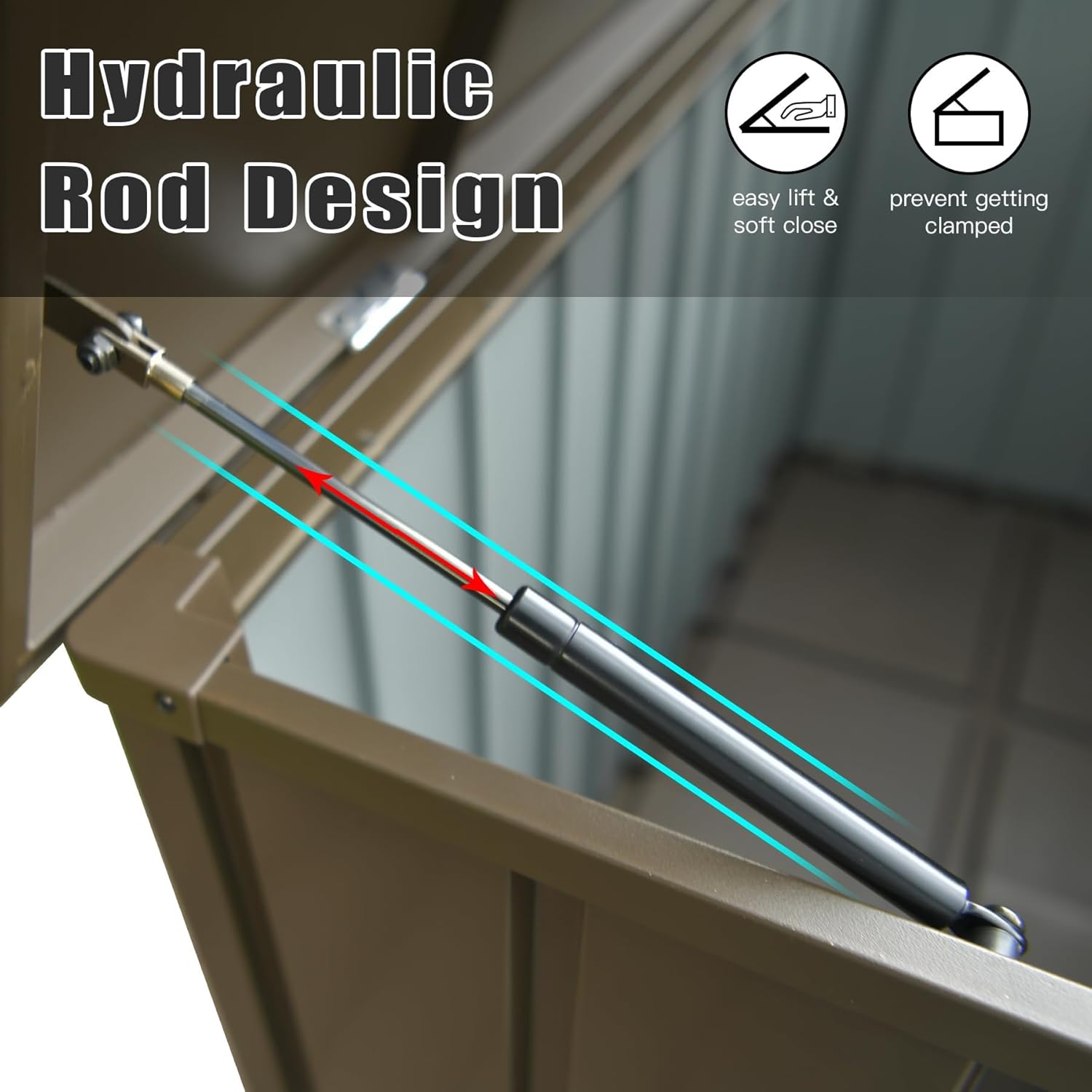 Domi Deck Box 200 Gallon, Waterproof Lockable Steel Outdoor Storage Container for Outside Cushions, Garden Tools and Pools Equipment-VerdiqueGarden