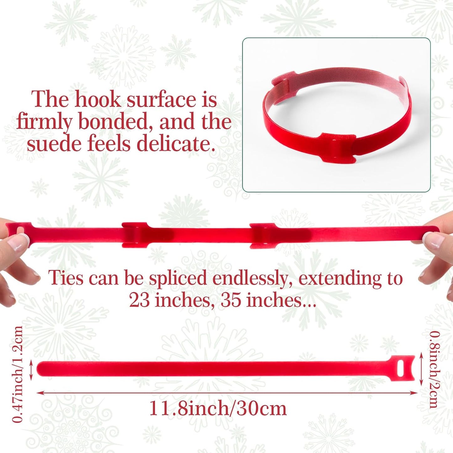 100 Pcs Christmas Garland Ties 12Inch Adjustable Holiday Garland Twist Ties for Holiday Halloween Tree Wreath Party Yard Wall Doorway Reusable Nylon Garden Cable Straps Decoration(Red)-VerdiqueGarden