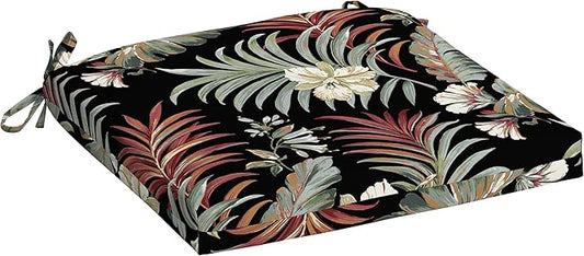 Arden Selections Rocking Chair Cushion, 19 x 18, Rain-Proof, Fade Resistant, Cushions for Rocking and Outdoor Chairs 18 x 19, Simone Black Tropical (Pack of 4)-VerdiqueGarden