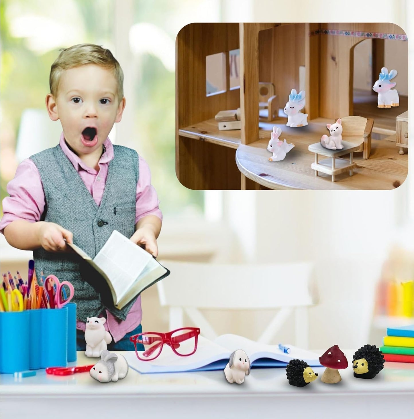 30 Pcs Tiny Resin Animals to Hide Mini Forest Animals Figurines for Miniature Garden Fairy Garden Succulents Plants Ornaments-VerdiqueGarden