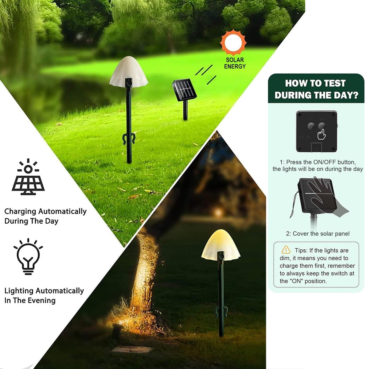 Outdoor Solar Garden Lights, Mini Solar Mushroom Light Outdoor Waterproof Cute Mushroom Shaped Pathway Landscape Lights for Yard Patio Party Wedding Festival Decoration (Warm White)-VerdiqueGarden