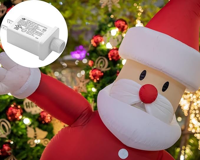 Replacement Yard Inflatable Adapter Power Supply Adaptor - 12V 1.0A 1Pcs - Inflatable Plug Replacement Class 2 Power Supply - White - for Christmas Tree Light/Thanksgiving Yard Blow Up Decorations-VerdiqueGarden