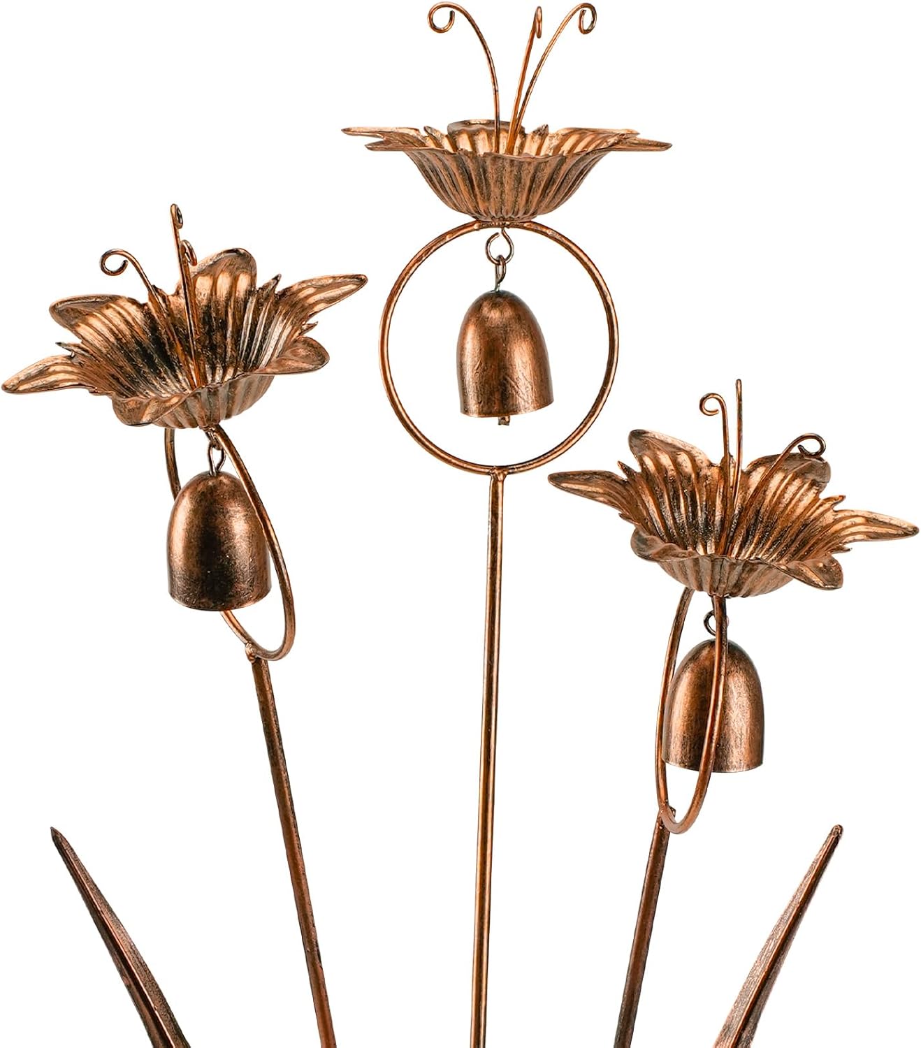 Metal Calla Lilies Flowers with Bells for Outside Yard Art Bronze Wind Chime-VerdiqueGarden