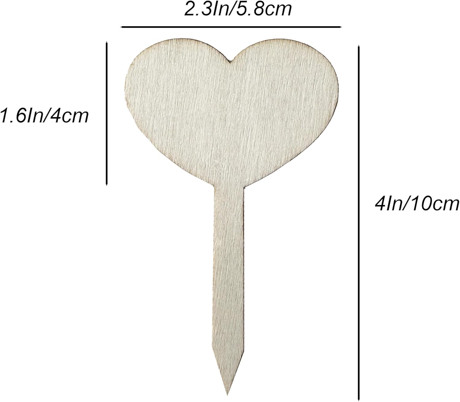 100 Pcs Wood Plant Labels, Natural Wooden Plant Marker Garden Sign Tags, T-Type Garden Markers for Succulents, Herbs, Seedlings, Potted, Flowers, Vegetables (Heart)-VerdiqueGarden