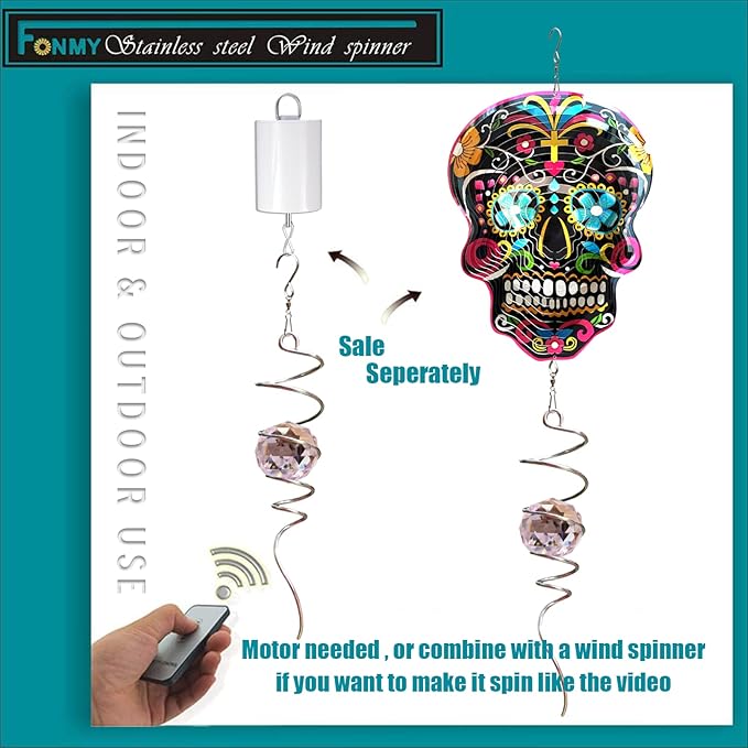 FONMY Gazing Ball Spiral Tail -Decorative Wind Spinner Sun Catcher Rainbow Maker 11 inch Tail and 2 inch Pink Crystal Orb. Indoor Outdoor Garden Decoration -13 inch Height-VerdiqueGarden